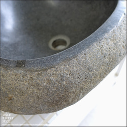 手洗鉢 自然石 洗面ボウルL-10 洗面器 手洗いボウル 天然石 ウォッシュボウル 洗面資材 洗面材料 W43cm 2枚目の画像