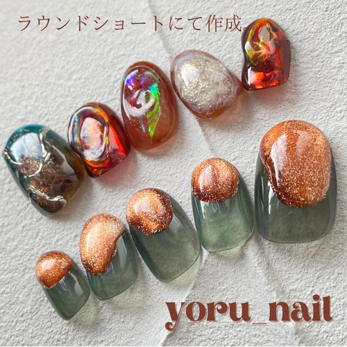 サイズオーダー】うるうるきらきらな個性派ニュアンスネイルチップ  