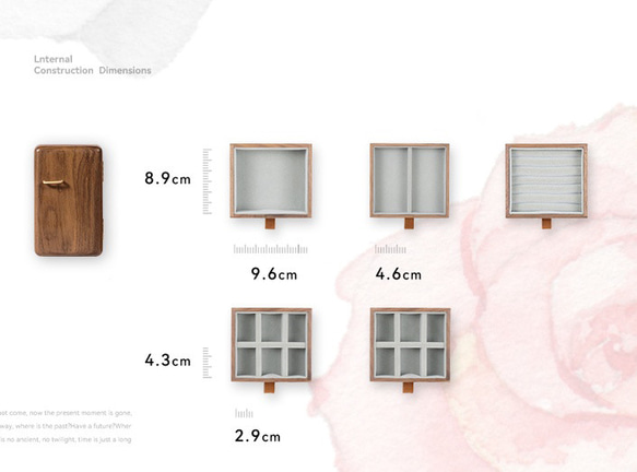 [免郵]胡桃木中古柜首饰盒戒指饰品收纳盒复古结婚情人节圣诞节 第6張的照片
