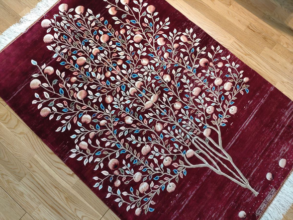 本日限りの大目玉４５％OFF】ペルシャ絨毯　ネイアブリシャム　ハイブリッド　150x100cm　ザクロの木 5枚目の画像