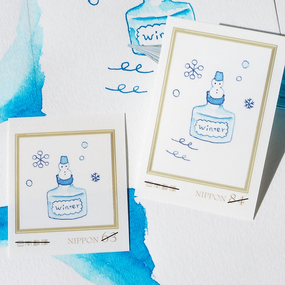 ※63円84円切手セット Little ink Snowman 1枚目の画像