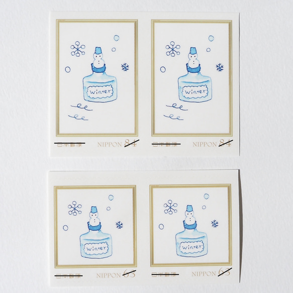 ※63円84円切手セット Little ink Snowman 2枚目の画像