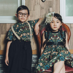 お得な2点セット》モリスで着飾るお揃い服/いちご泥棒柄/ペア