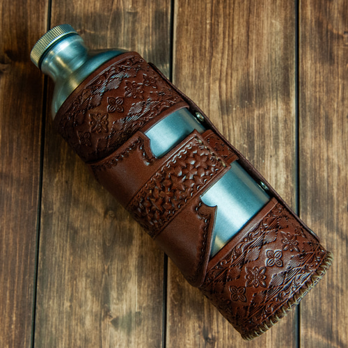 送料無料☆ガソリン携行缶＆レザーホルダー(Ver.Harley-Davidson