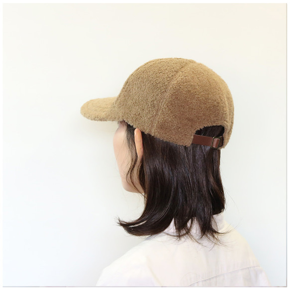 ボリュームを抑えた小粒シープボアのキャップ　～Small Grain Sheep Cap～ 5枚目の画像