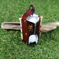 ゴルフボールホルダーAタイプ　本革手縫い唯一無二のゴルフグッズ 2枚目の画像