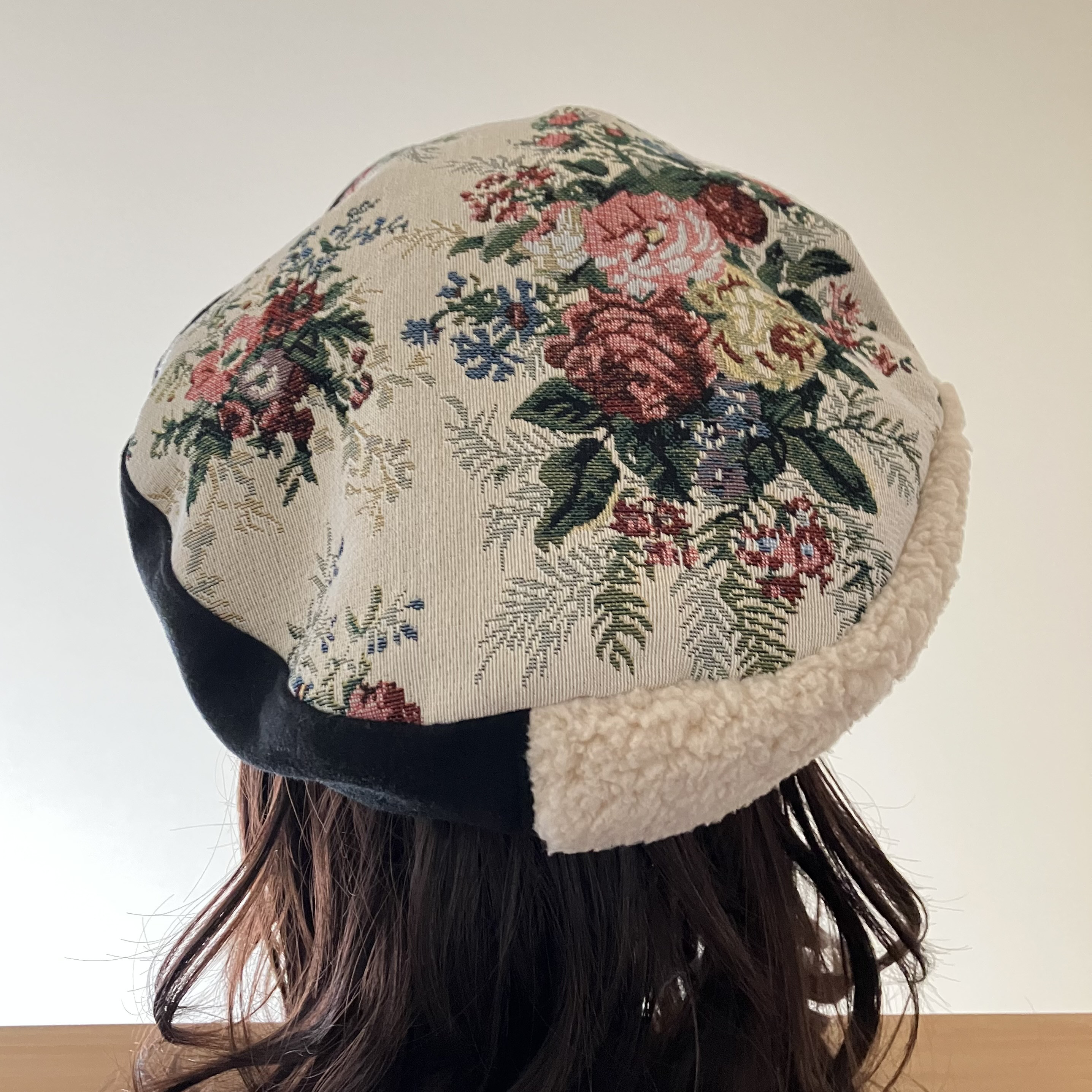 まとめ売り　ぽぽ お花とベールベレー オレンジ色の花飾り付きベレー帽