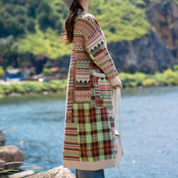 北欧 ニットカーディガン ロングニット アウター ざっくり