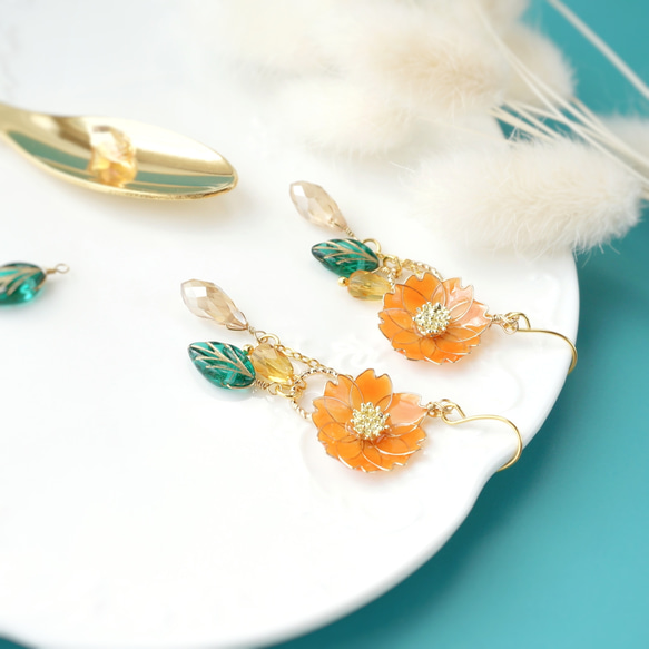 運気が上がる！キバナコスモス ピアス＆イヤリング ピアス（フック