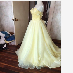 華麗黃色禮服大背帶婚紗改色新娘/前期拍攝 第2張的照片