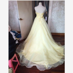 華麗黃色禮服大背帶婚紗改色新娘/前期拍攝 第4張的照片