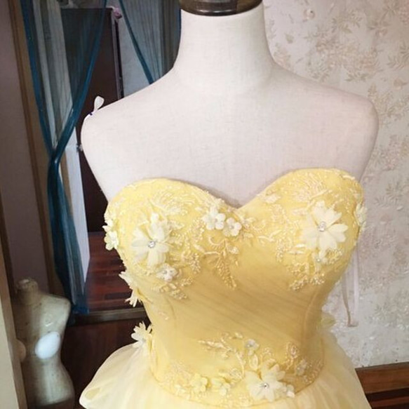 華麗黃色禮服大背帶婚紗改色新娘/前期拍攝 第5張的照片