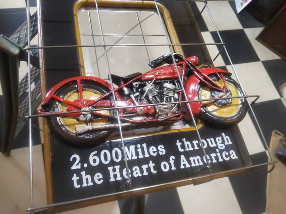 アメリカン  ウォールデコレーションミラー  ルート66 & アメリカンバイク  #ウォールミラー #店舗什器 ガレージ 9枚目の画像