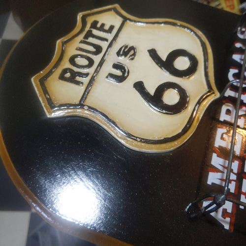 アメリカンな部屋/ ROUTE66 デコレーションミラー/ウォールミラー アメリカン レトロ 鏡 ウォールミラー 壁掛け ROUTE66 アメリカ