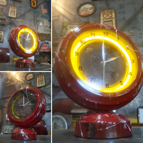 アメリカンガレージ クロック ネオン管 置き時計 アメリカン雑貨