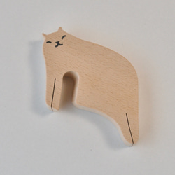 ネコのスマホスタンド（ろ）《送料無料》ポンと置ける・ねこ・猫・ネコ・プレゼント・木製 5枚目の画像