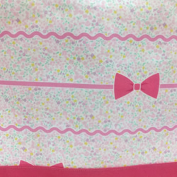 花＆リボン（ピンク）サイズ・裏地が選べるレッスンバッグ 3枚目の画像