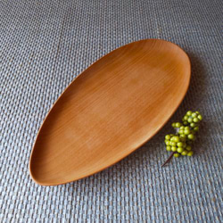 木のオーバル皿（桜材）【桜ハンドメイド2024】 3枚目の画像