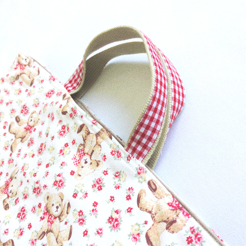 ティディベア　ホワイト　入園入学セット　ハンドメイド　ポケット充実　熊 ティディベア ホワイト 入園入学セット ハンドメイド ポケット