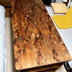 オーダーサイズ　両脚収納棚付きダイニングテーブル 3枚目の画像