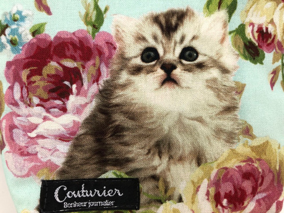 子猫　ファスナーポーチ　②　チンチラ&キジトラ　ポイントカード+小銭入れ　 9枚目の画像