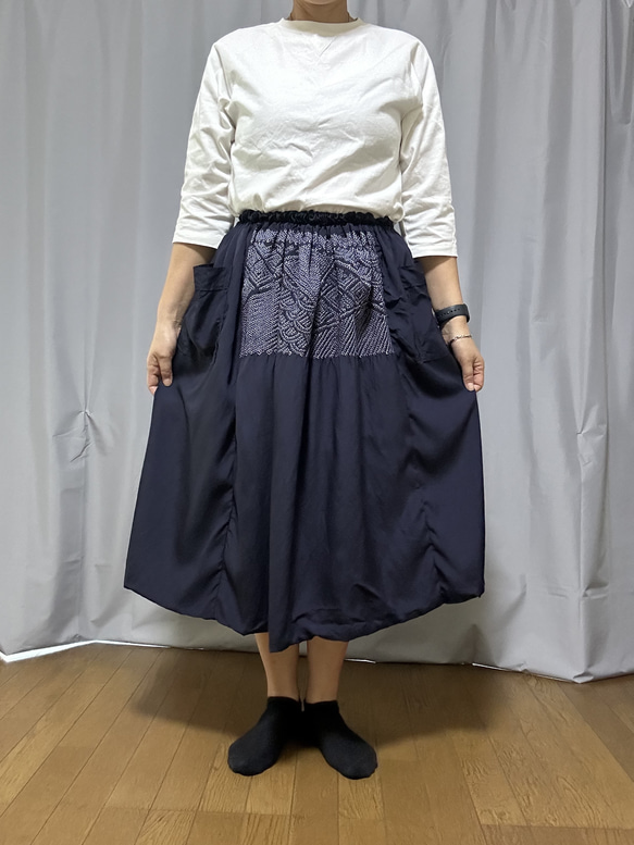 着物リメイク 縮緬兵児帯スカート 兵児帯リメイク＊スカート フレアスカート maricos 通販
