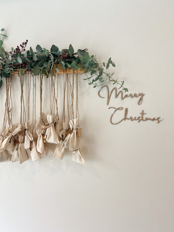 【送料無料】Merry Christmas クリスマス ウッドバナー クリスマス装飾 4枚目の画像