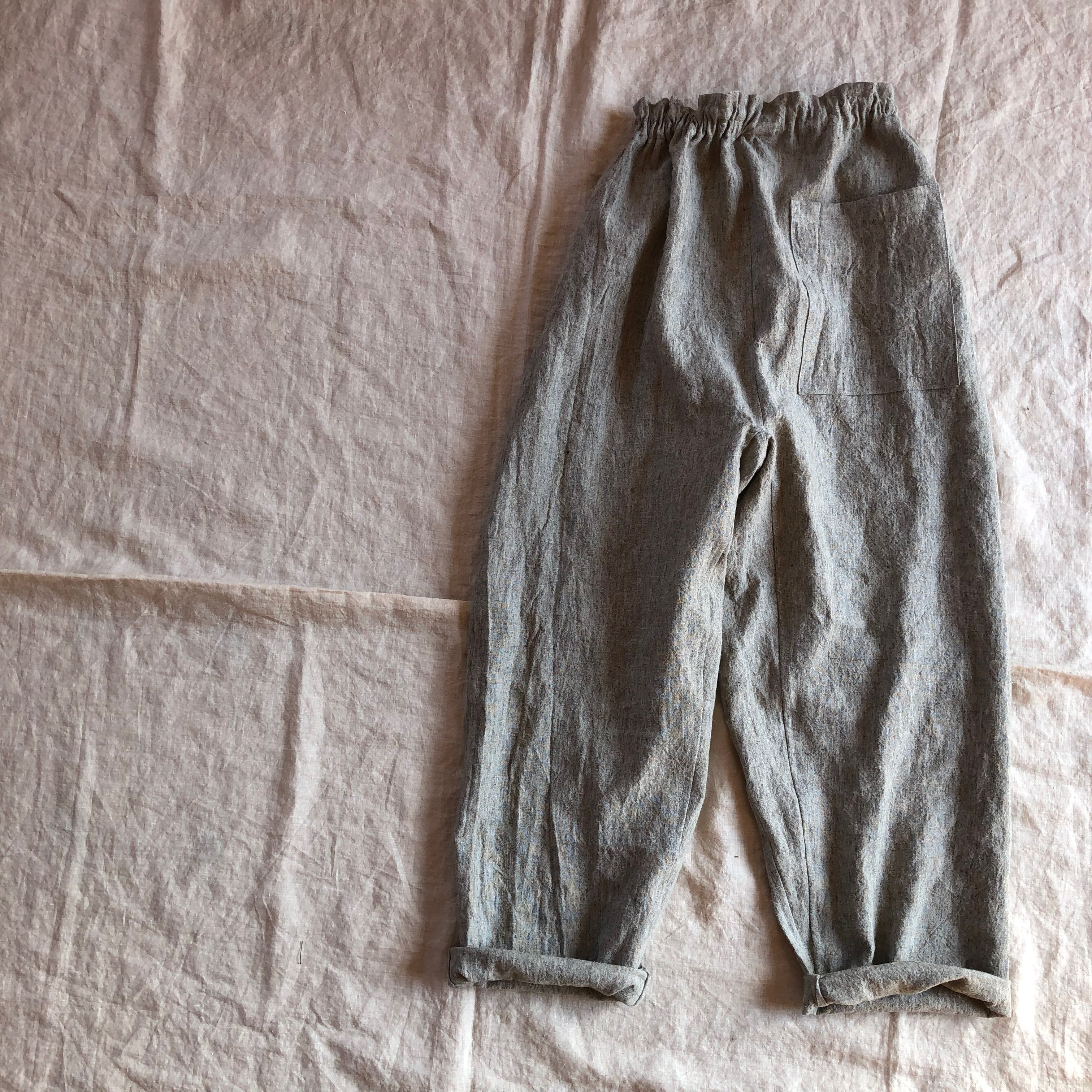 リネンのもんぺ　ベージュグレー（トップグレー）