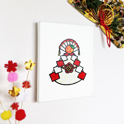 アートパネル】kagami-moti -鏡餅ｰ 【切り絵×ちぎり絵】謹賀新年 正月