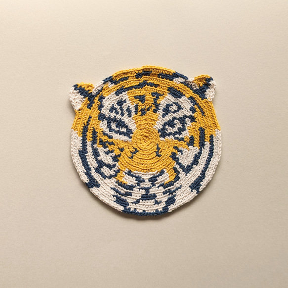 虎のコースター　【黄色】 1枚目の画像