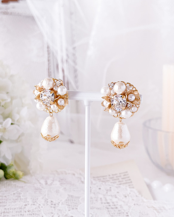 ♡ハンドメイド♡ビジューピアスイヤリング№500