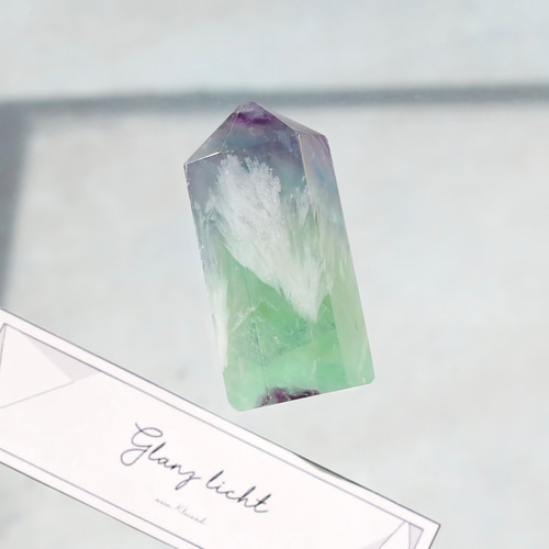 エンジェルフェザーフローライト ミニサイズ 六角柱 ポイント 天然石