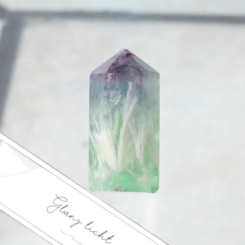 エンジェルフェザーフローライト ミニサイズ 六角柱 ポイント 天然石