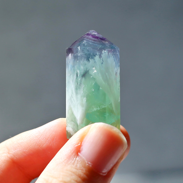 エンジェルフェザーフローライト ミニサイズ 六角柱 ポイント 天然石