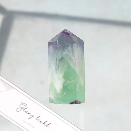 エンジェルフェザーフローライト ミニサイズ 六角柱 ポイント 天然石