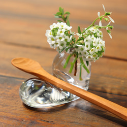 「一輪挿し箸置き（透明）」季節の花を飾れるはしおき 吹きガラス 素朴 ナチュラル モダン 北欧 贈り物 ギフト 7枚目の画像