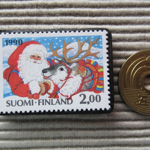 フィンランド クリスマス切手ブローチ 8973 ブローチ Yukio TANZAWA