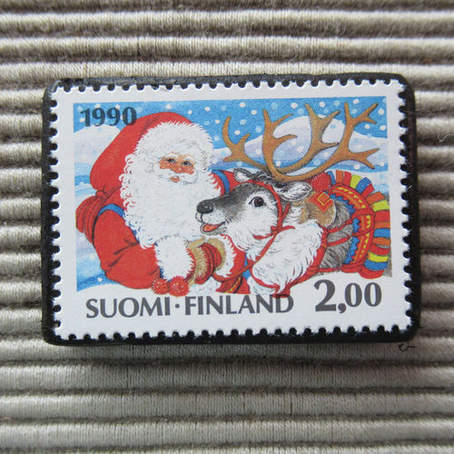フィンランド クリスマス切手ブローチ 8973 ブローチ Yukio TANZAWA