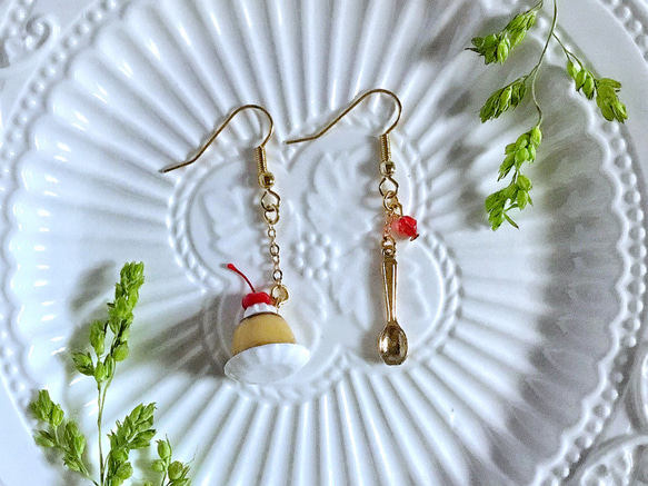 焦糖布丁耳環  (耳勾/耳夾) 第3張的照片