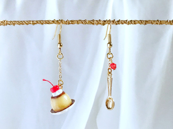 焦糖布丁耳環  (耳勾/耳夾) 第2張的照片