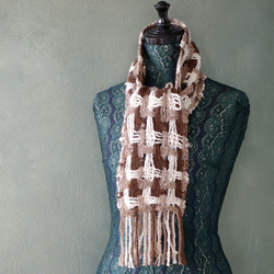 手織り 手紡ぎ マフラー Handwoven AMSS23153 3枚目の画像