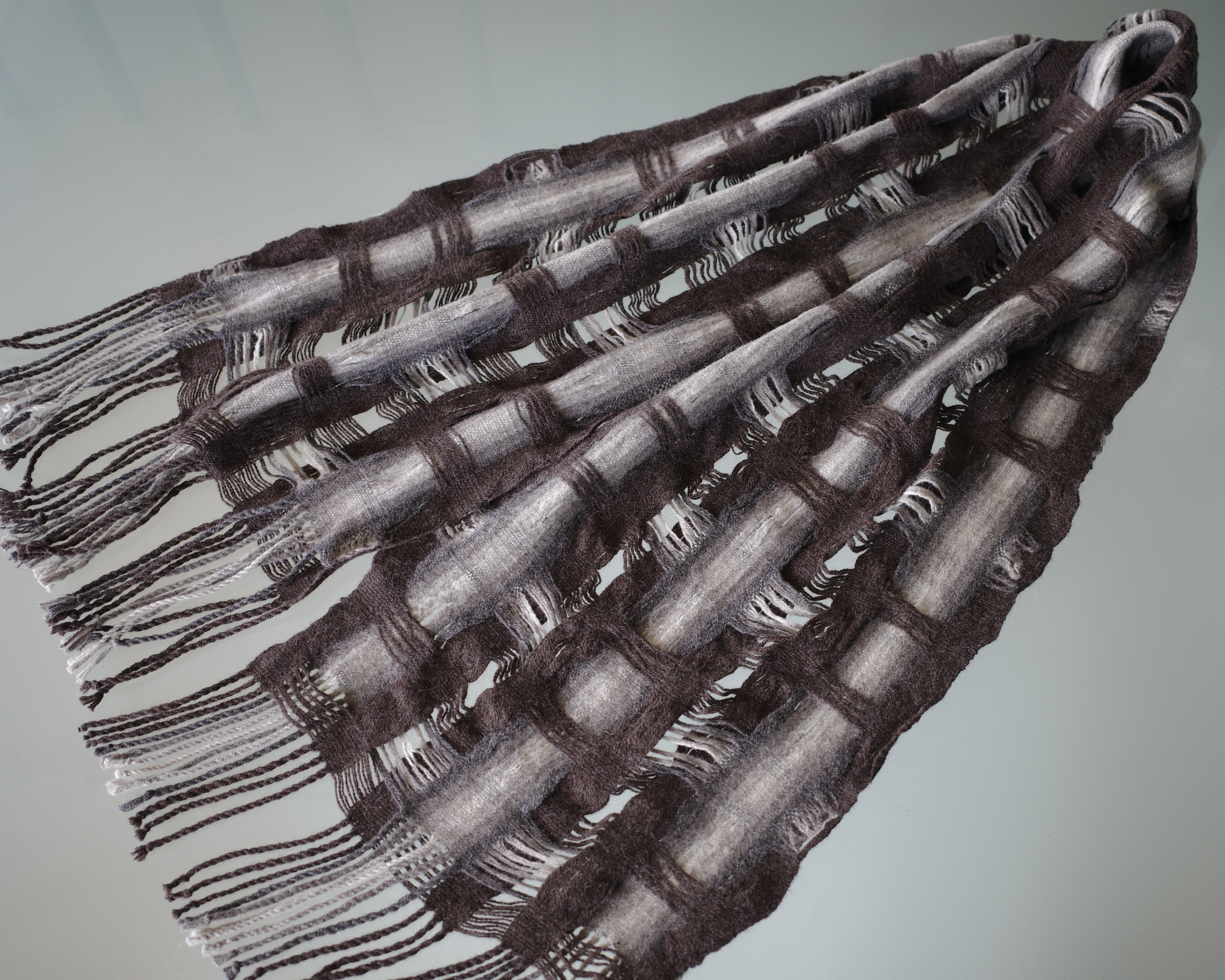 手織り マフラー チェック Handwoven AMMM23147