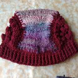 スーパーイマジネーションという糸に、花モチーフを編みつけた、帽子～～！！Ｄ 11枚目の画像