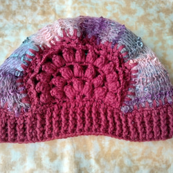 スーパーイマジネーションという糸に、花モチーフを編みつけた、帽子～～！！Ｄ 9枚目の画像