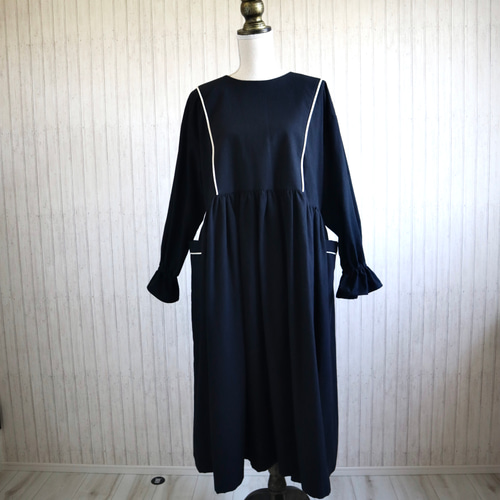 受注製作】みのりのワンピース(ブラック)｜低身長さんのための  