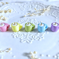 荷包蛋吐司×牛奶(薰衣草紫杯)耳環  (耳勾/耳夾) 第4張的照片
