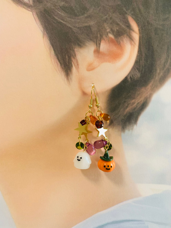 NO.442 ピアス　イヤリング　チャーム　ハロウィン　デザインピアス NO.442 ピアス イヤリング チャーム ハロウィン デザインピアス - メルカリ