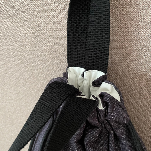 入園入学グッズ 6点セット 綿生地デニム調×ブラック 入学セット