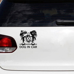 カッティングステッカー DOG IN CAR パピヨン 2枚目の画像