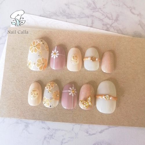 成人式ネイルチップ 着物ネイル 振袖ネイル和装 ニュアンス ネイル  